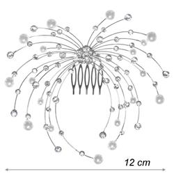 Pettinino Acconciatura Sposa Fili Metallo e Strass e Perle